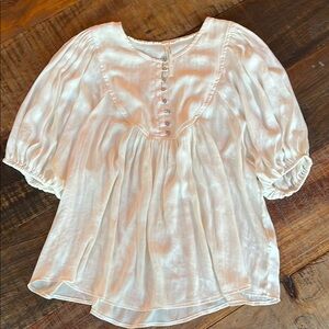 Anthropologie Cream Silky Blouse